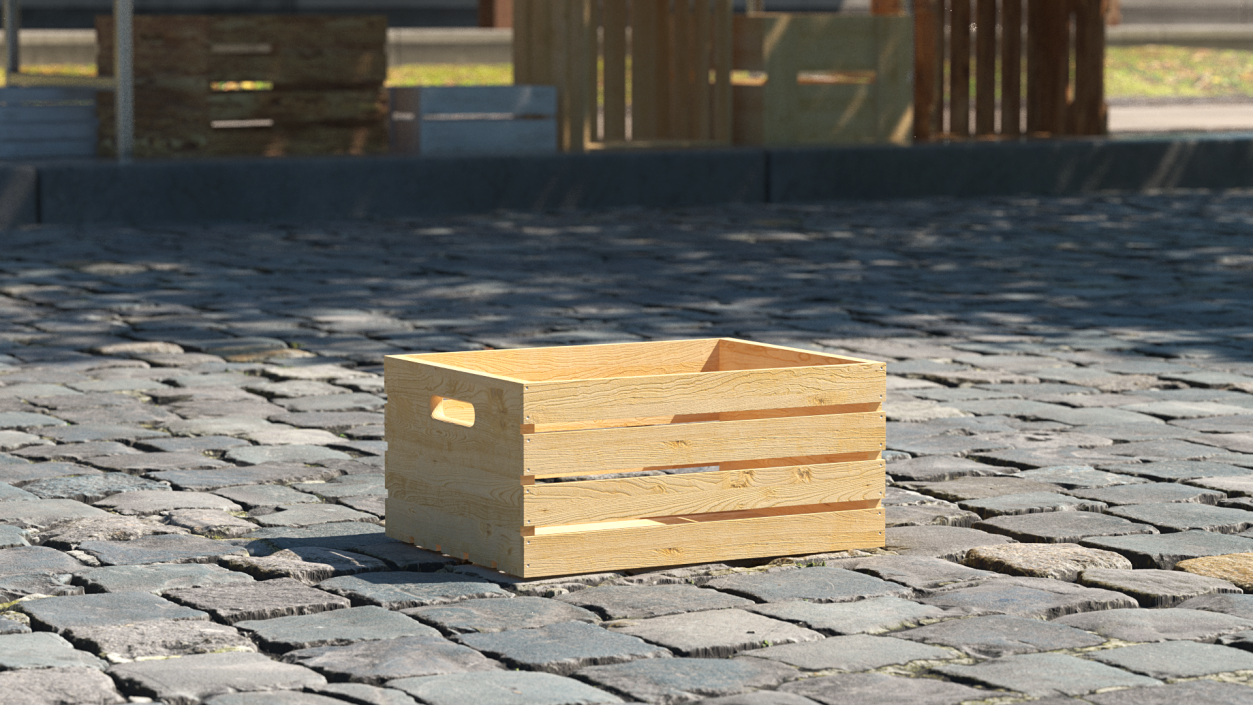 3D model Small Low Box of Wooden Planks