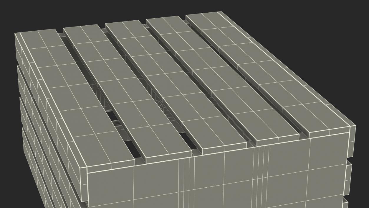 3D model Small Low Box of Wooden Planks