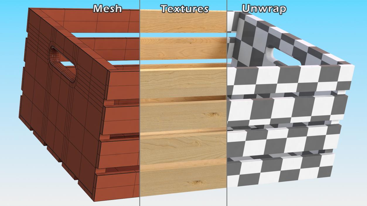 3D model Small Low Box of Wooden Planks