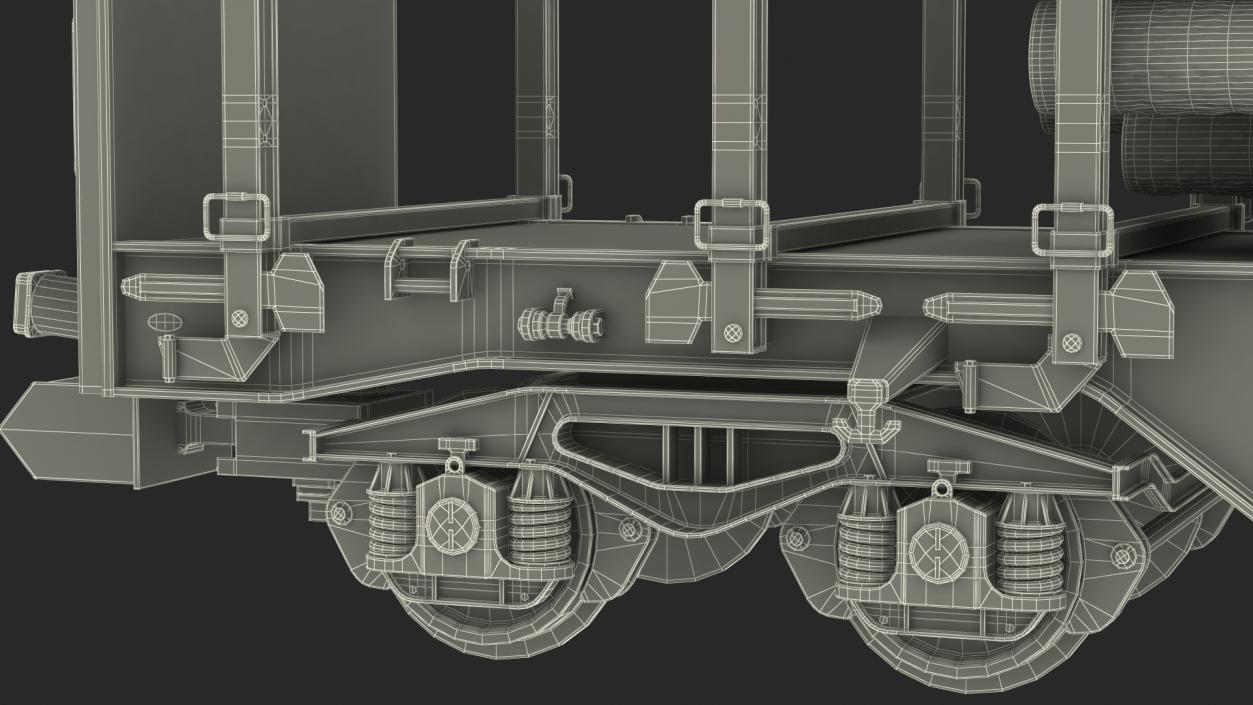 3D model Stake Wagon Rnoos 644 with Big Logs