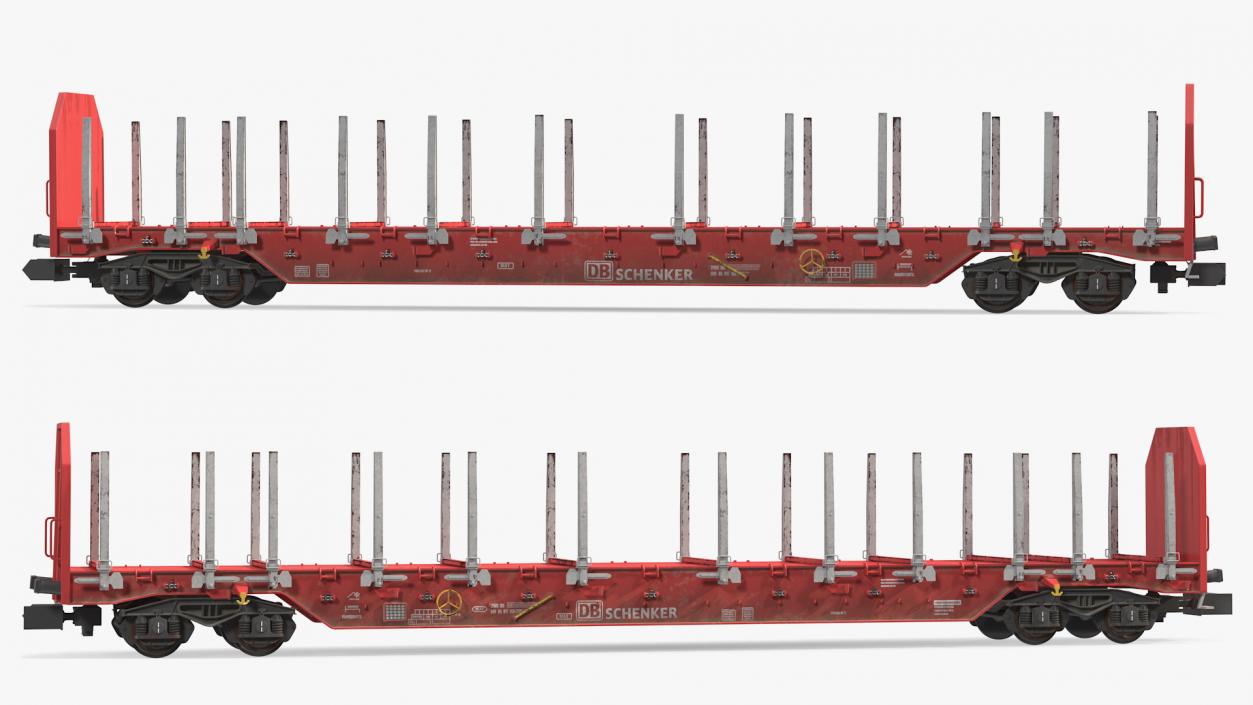 3D model Stake Wagon Rnoos 644 with Big Logs