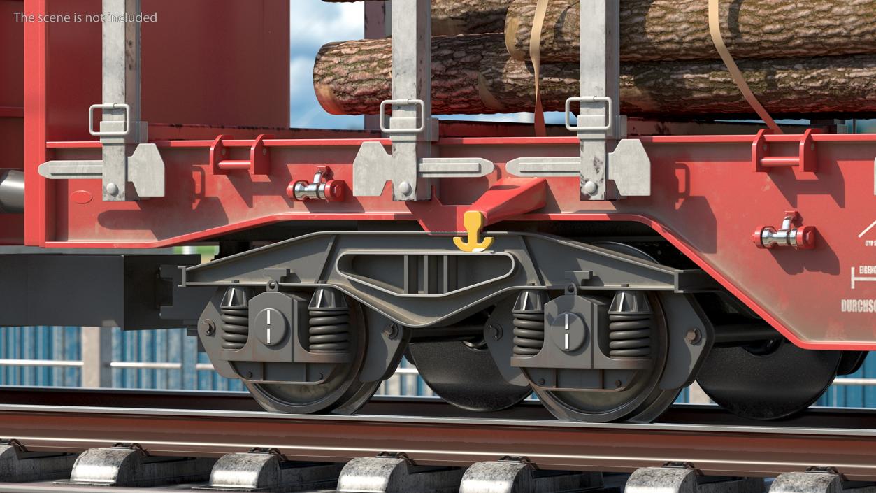 3D model Stake Wagon Rnoos 644 with Big Logs