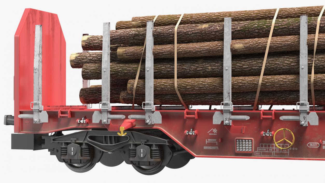 3D model Stake Wagon Rnoos 644 with Big Logs