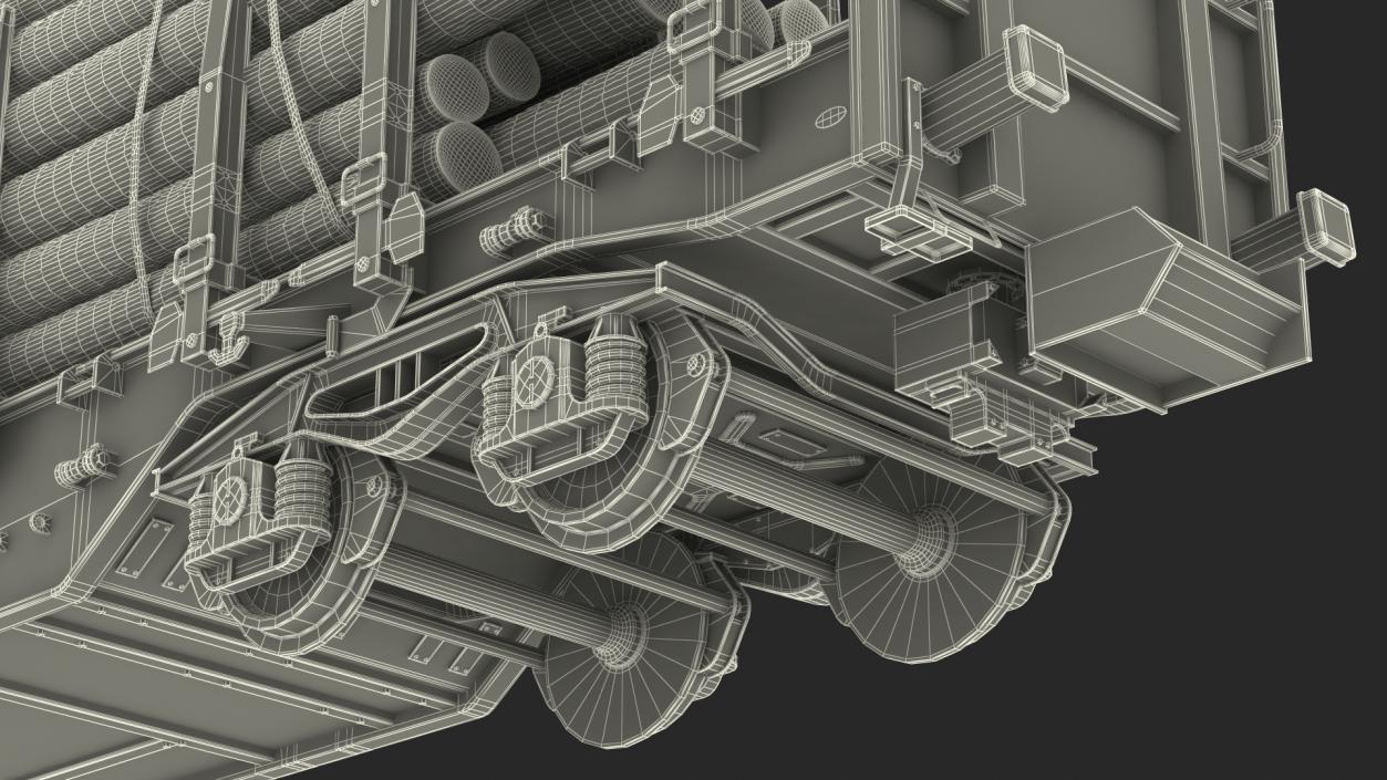 3D model Stake Wagon Rnoos 644 with Big Logs