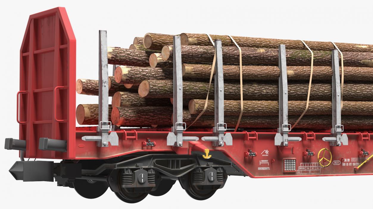 3D model Stake Wagon Rnoos 644 with Big Logs