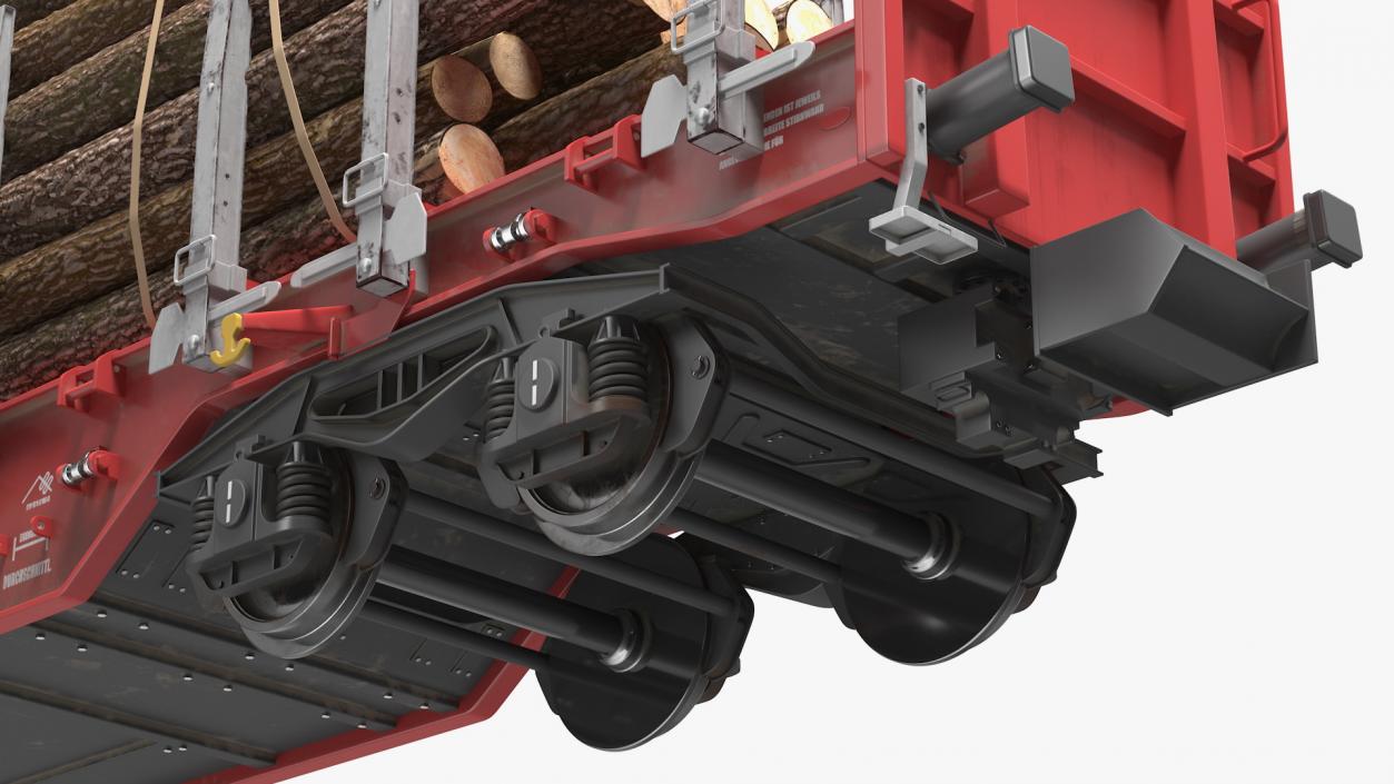 3D model Stake Wagon Rnoos 644 with Big Logs