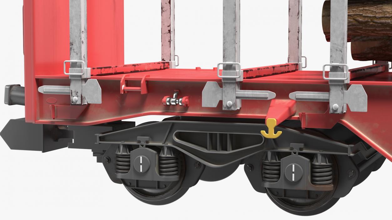 3D model Stake Wagon Rnoos 644 with Big Logs