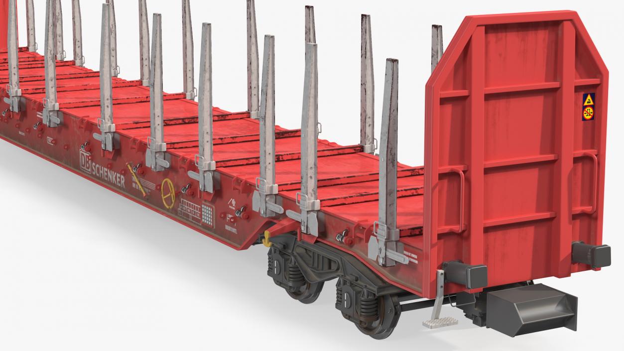 3D model Stake Wagon Rnoos 644 with Big Logs