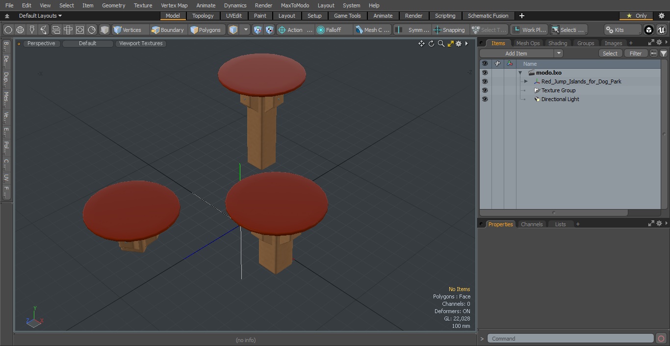 Red Jump Islands for Dog Park 3D model