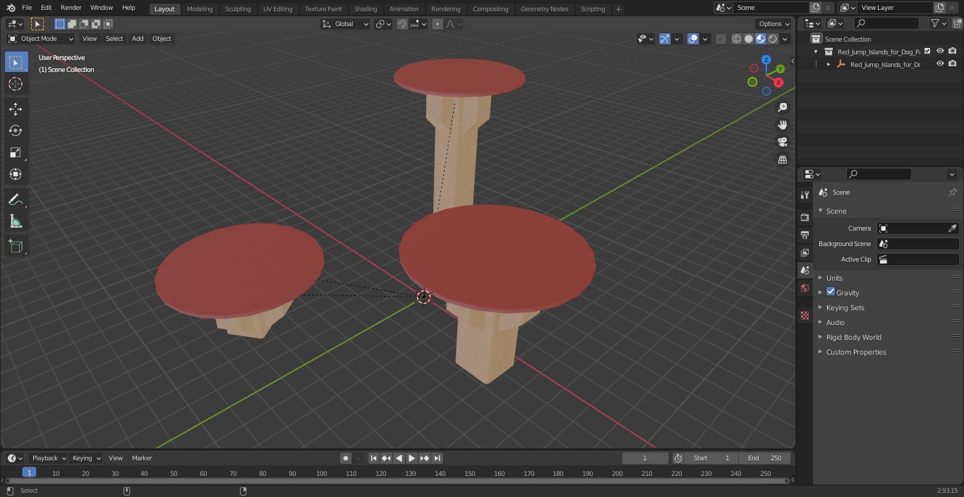 Red Jump Islands for Dog Park 3D model