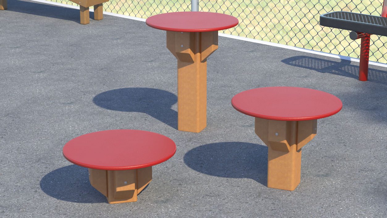 Red Jump Islands for Dog Park 3D model