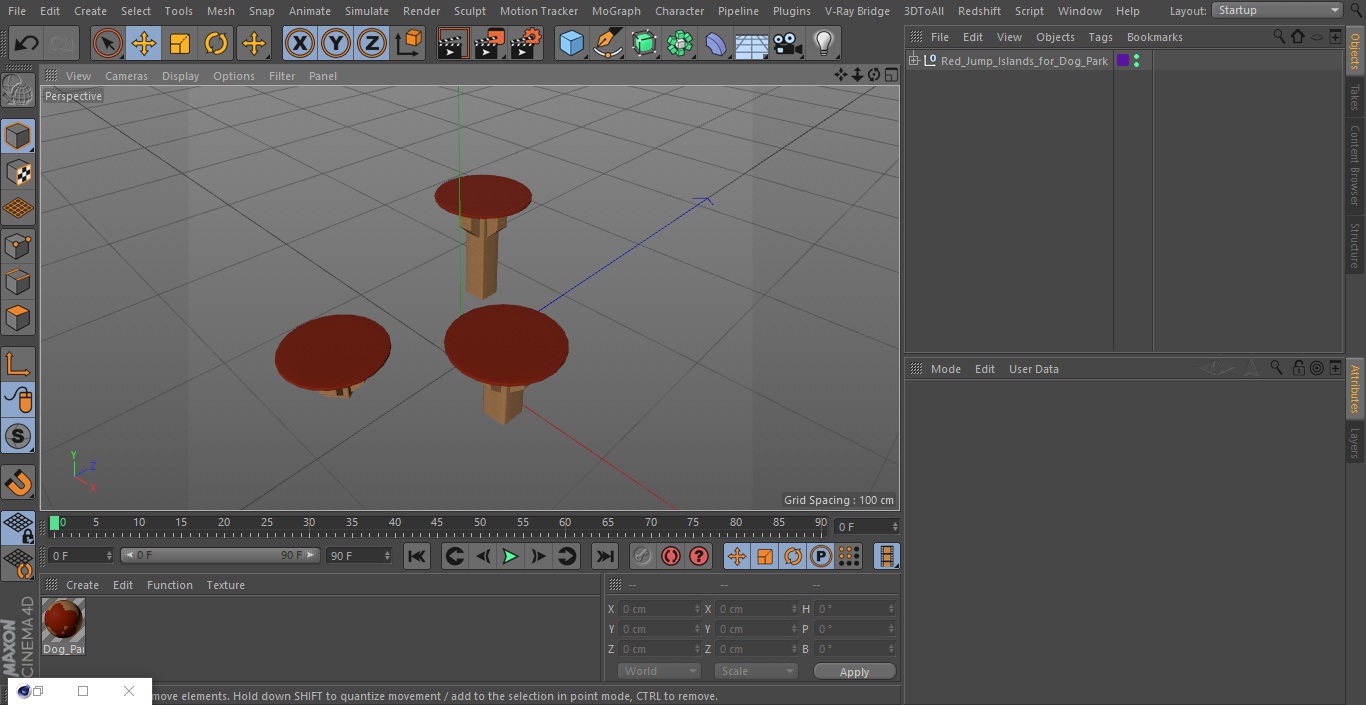 Red Jump Islands for Dog Park 3D model