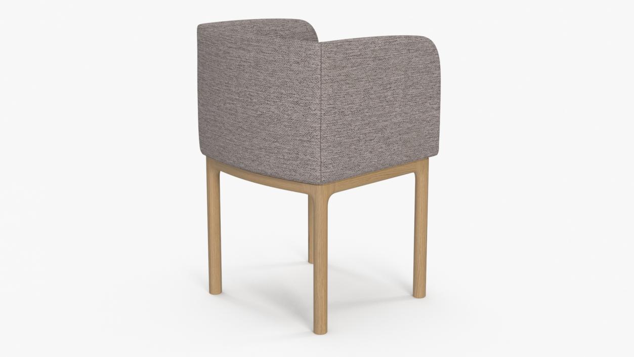 Fabric Chair with Wooden Legs for 3D Print 2 3D model