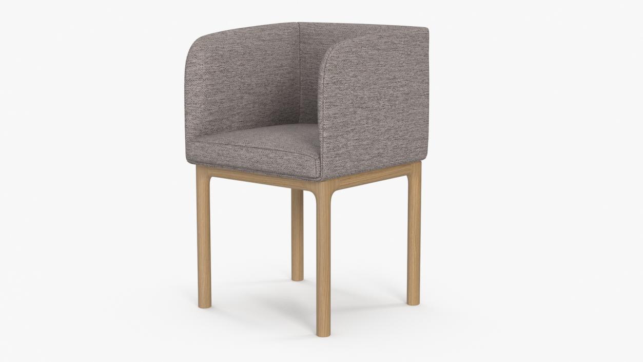 Fabric Chair with Wooden Legs for 3D Print 2 3D model