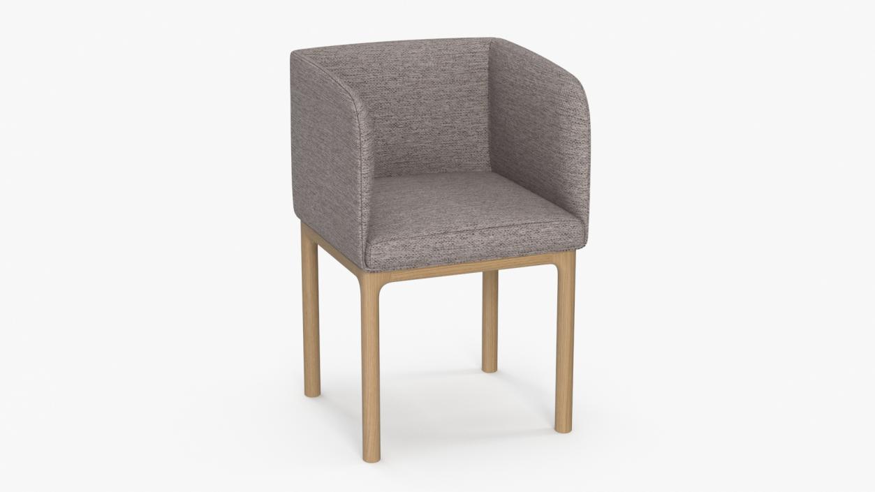 Fabric Chair with Wooden Legs for 3D Print 2 3D model