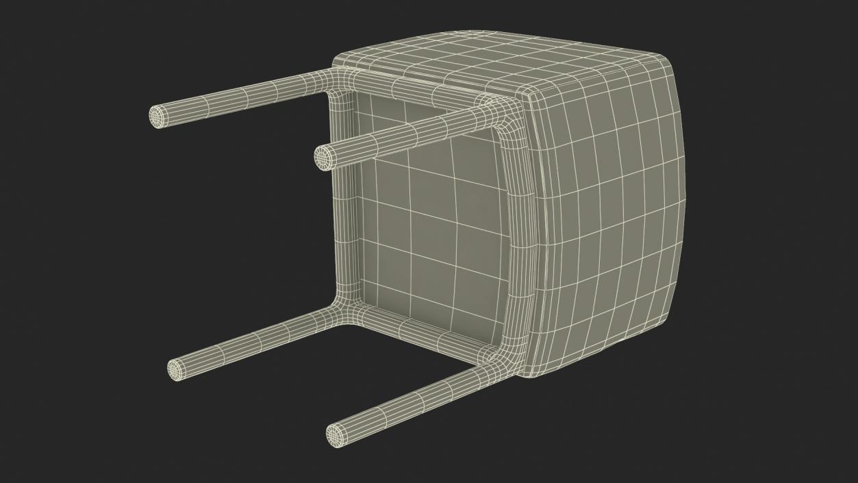 Fabric Chair with Wooden Legs for 3D Print 2 3D model