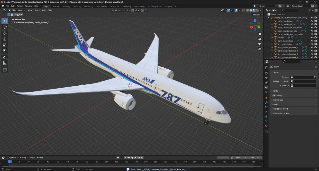 Boeing 787-9 Dreamliner ANA Livery 3D model