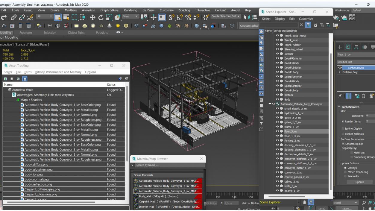 Volkswagen Assembly Line 3D model