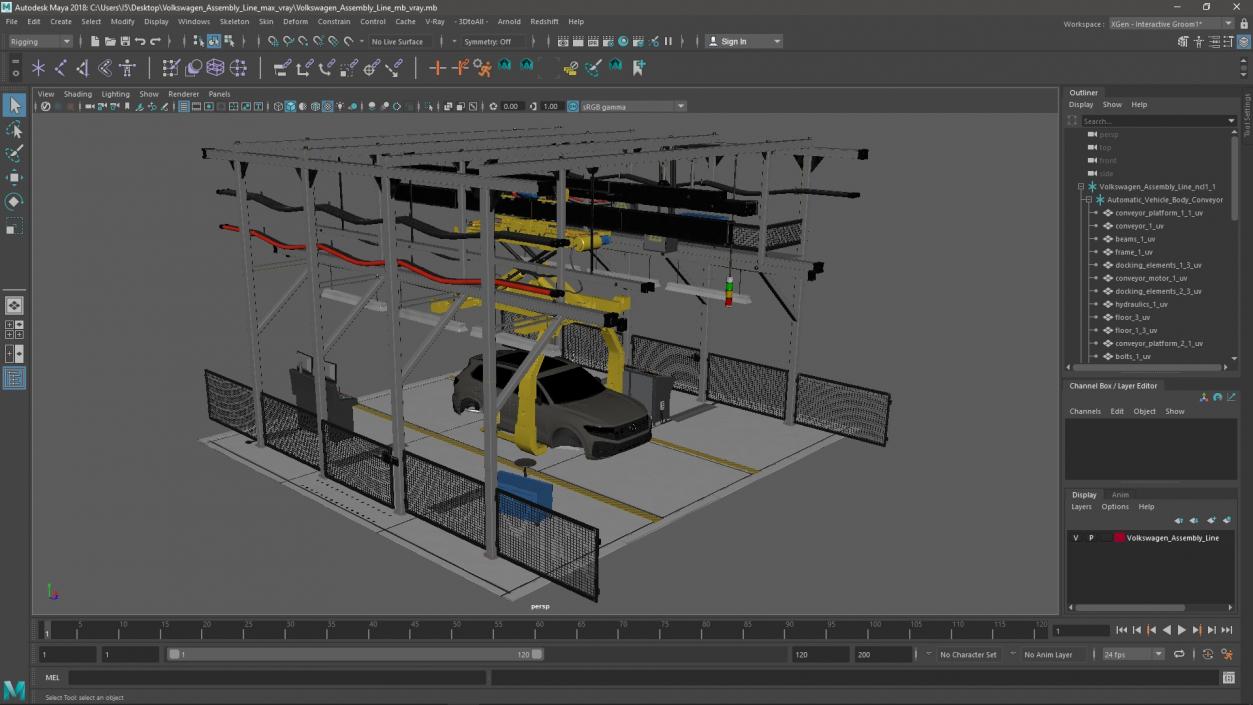 Volkswagen Assembly Line 3D model