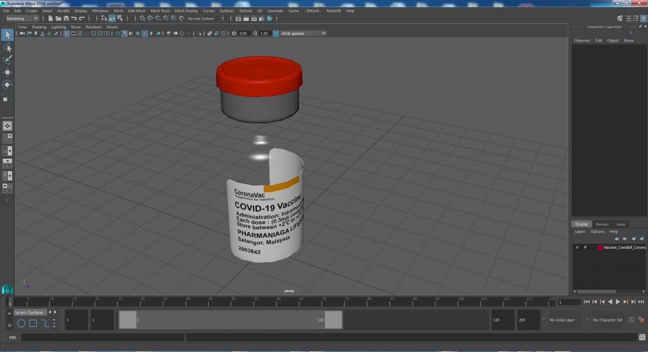 3D model Vaccine Covid19 CoronaVac