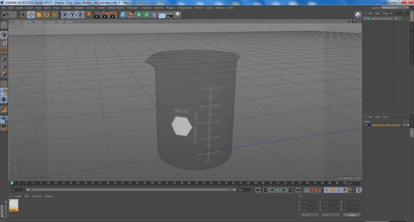 3D Heavy Duty Glass Beaker model