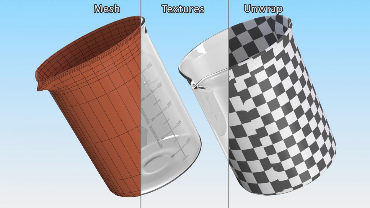 3D Heavy Duty Glass Beaker model