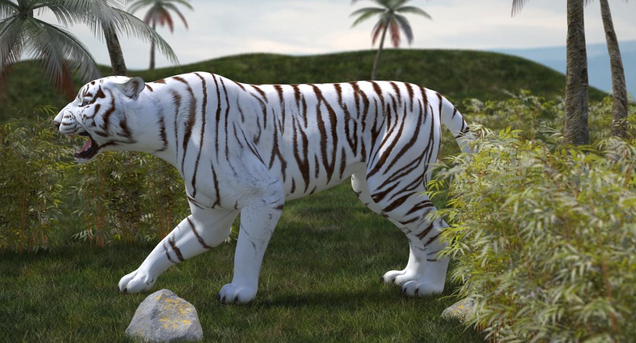 3D White Tiger Roar