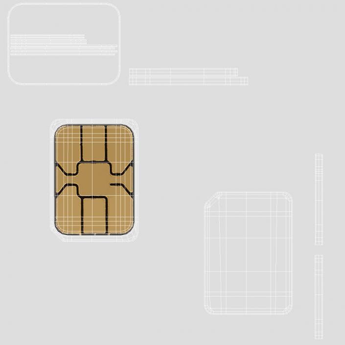 3D Nano SIM Card model