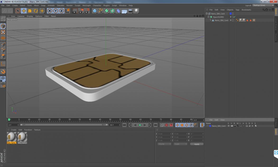 3D Nano SIM Card model