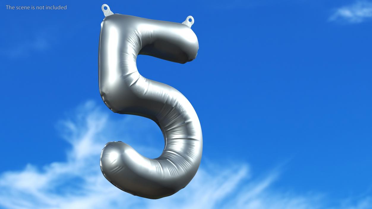 3D Balloon Numbers Set Silver