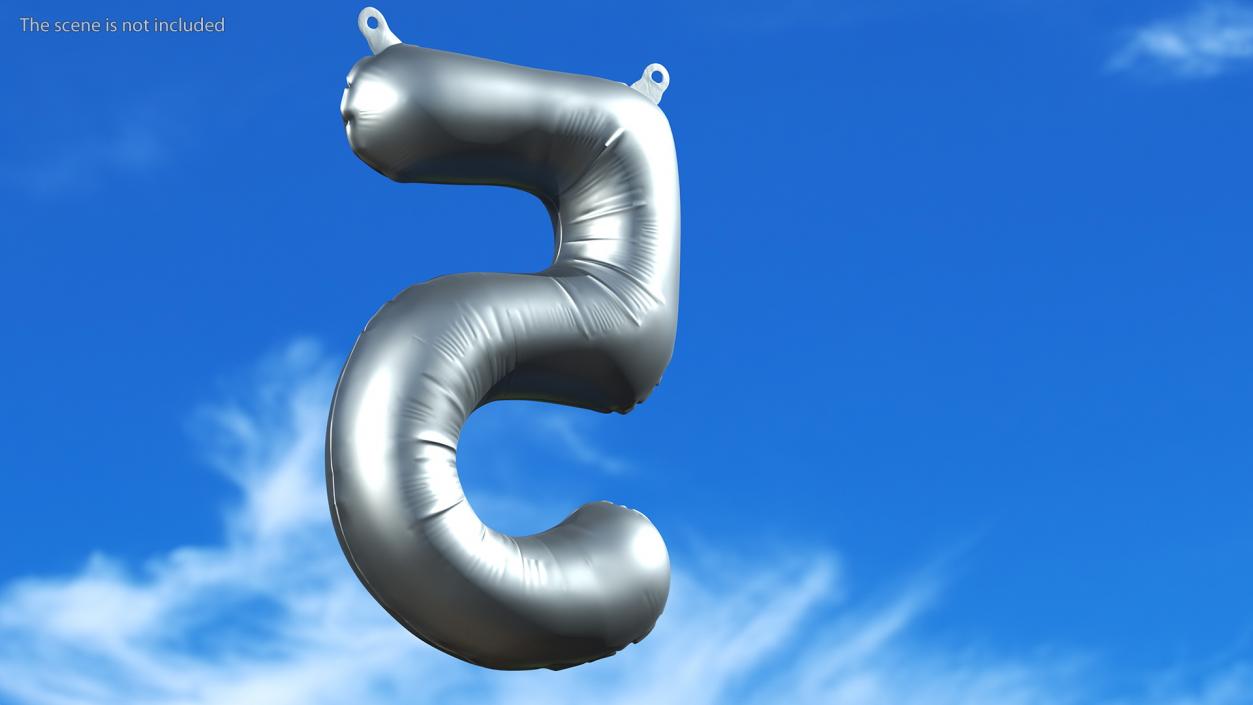 3D Balloon Numbers Set Silver