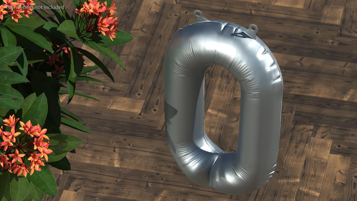 3D Balloon Numbers Set Silver