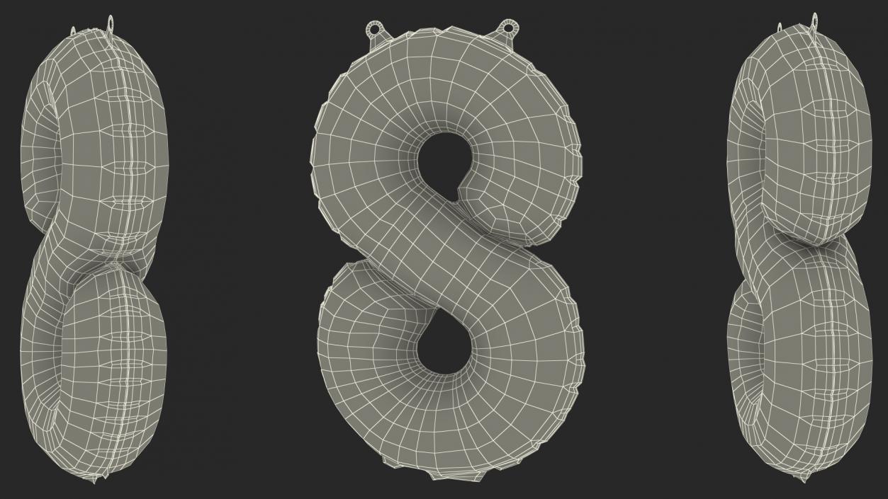 3D Balloon Numbers Set Silver