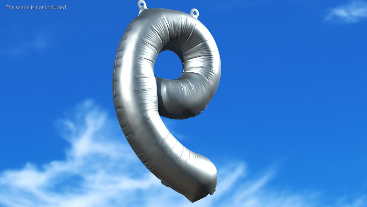 3D Balloon Numbers Set Silver