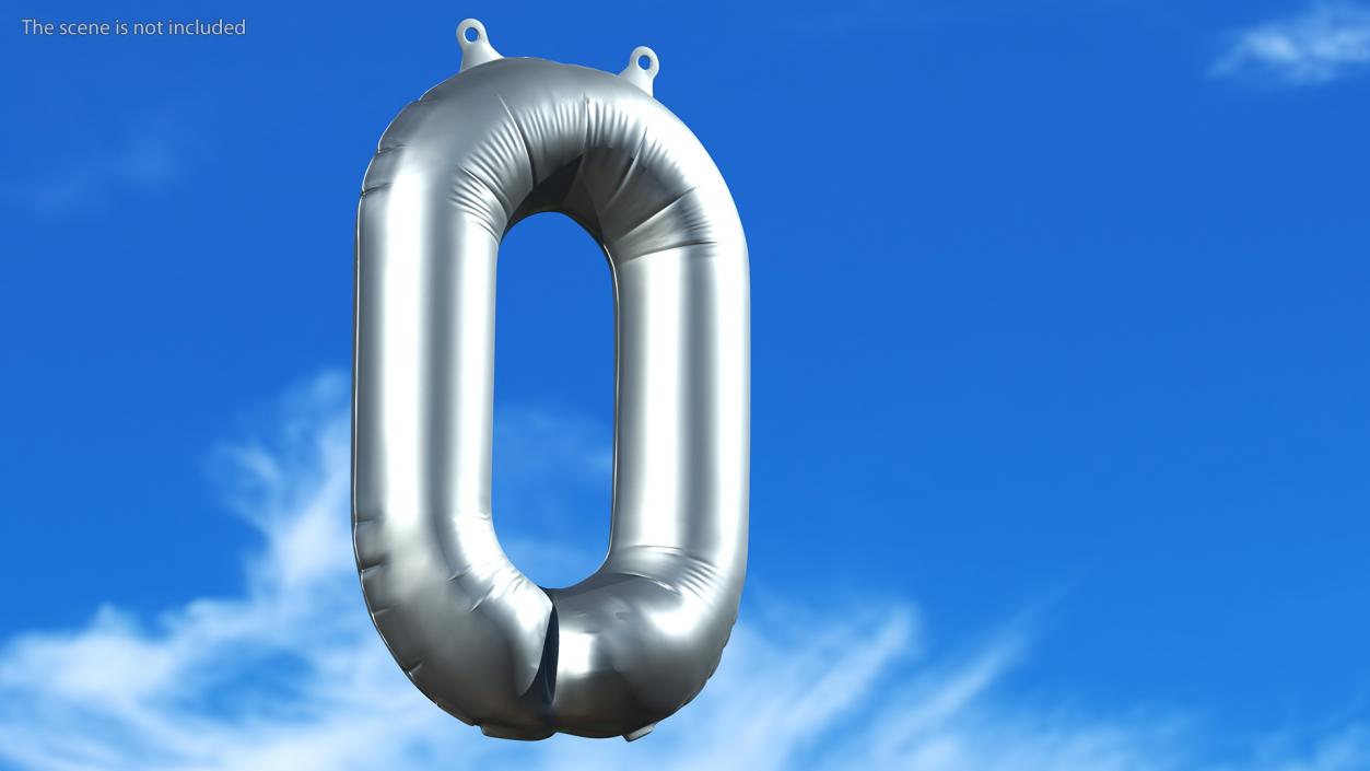 3D Balloon Numbers Set Silver