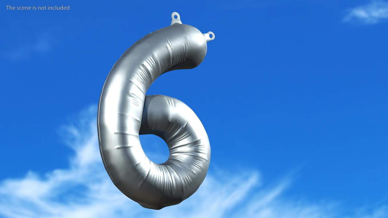 3D Balloon Numbers Set Silver