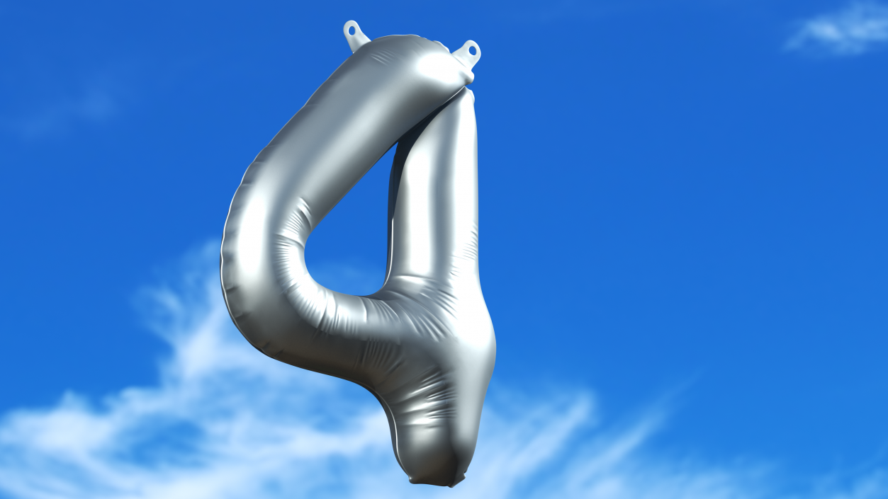 3D Balloon Numbers Set Silver