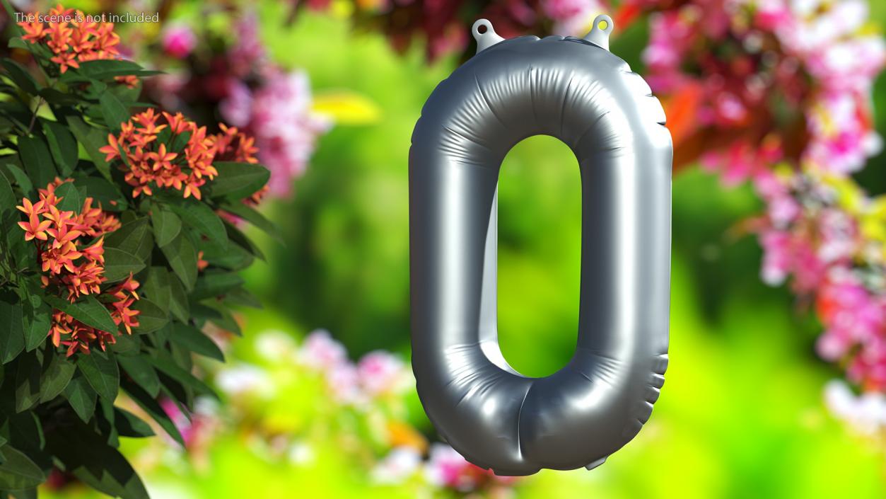 3D Balloon Numbers Set Silver