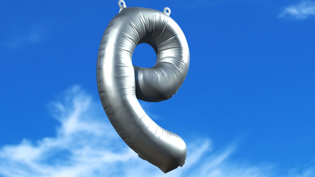 3D Balloon Numbers Set Silver