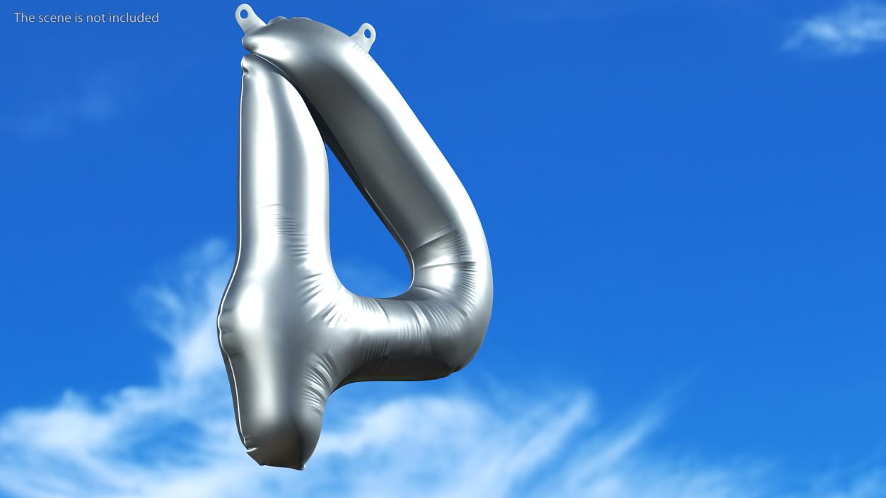 3D Balloon Numbers Set Silver