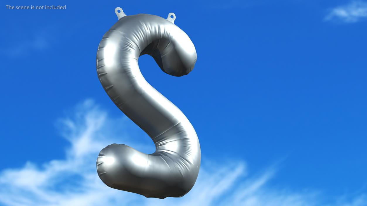 3D Balloon Numbers Set Silver