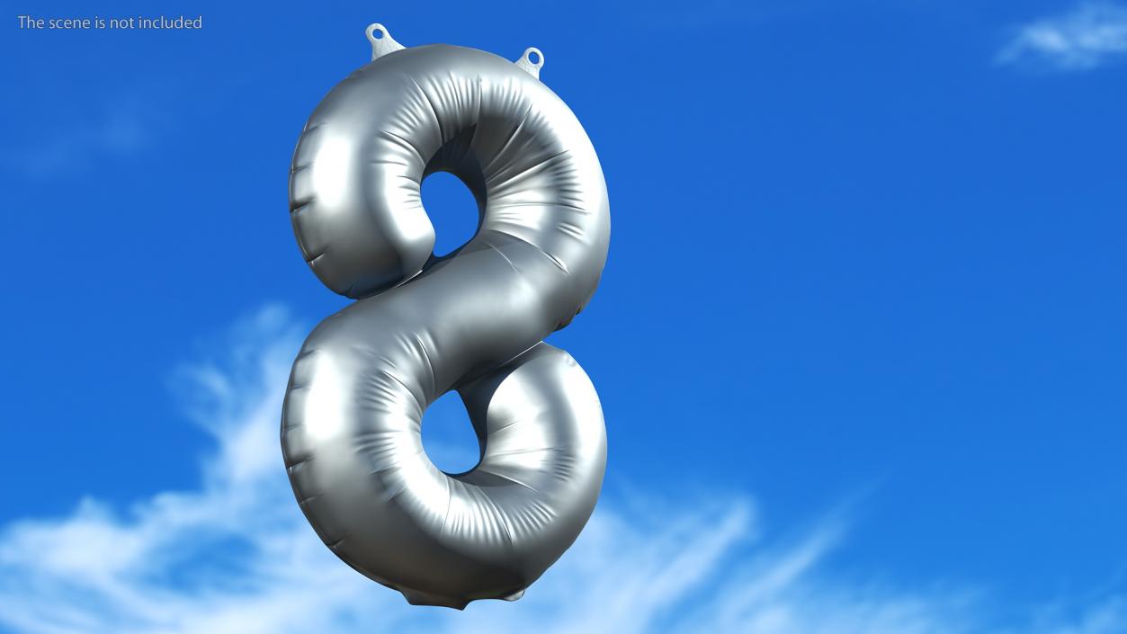 3D Balloon Numbers Set Silver