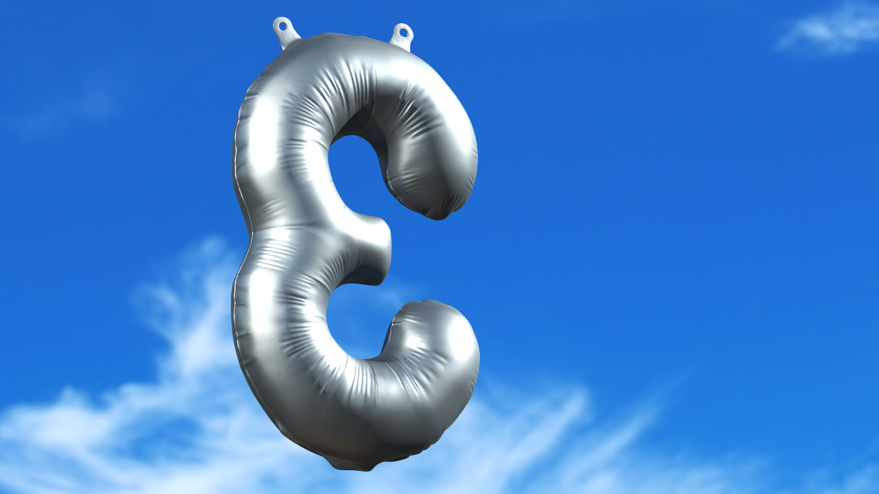 3D Balloon Numbers Set Silver