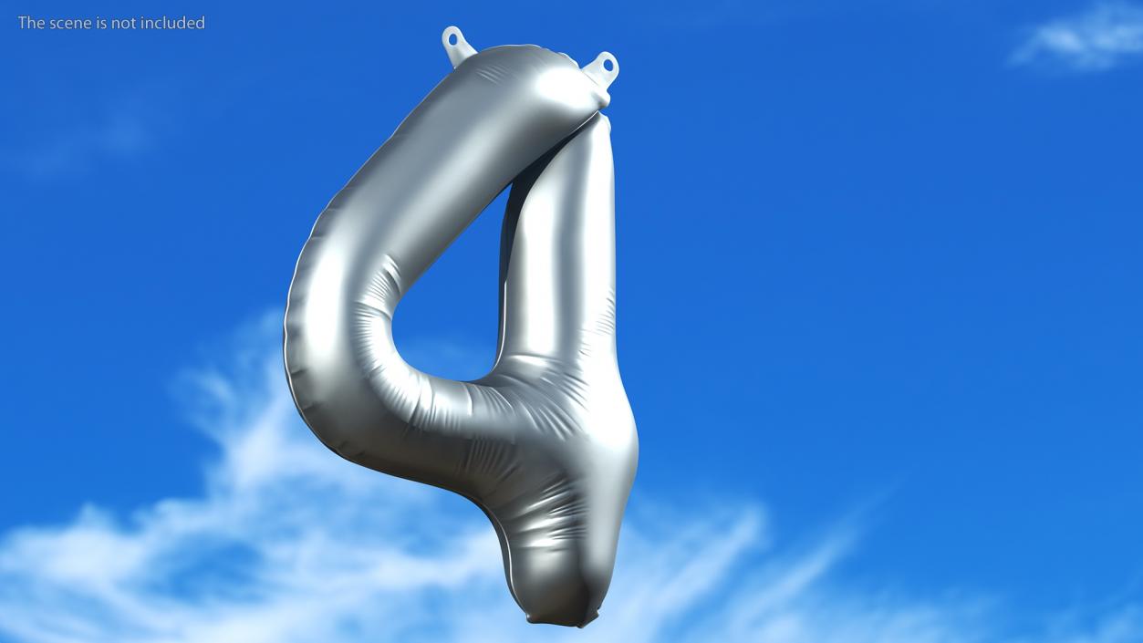 3D Balloon Numbers Set Silver