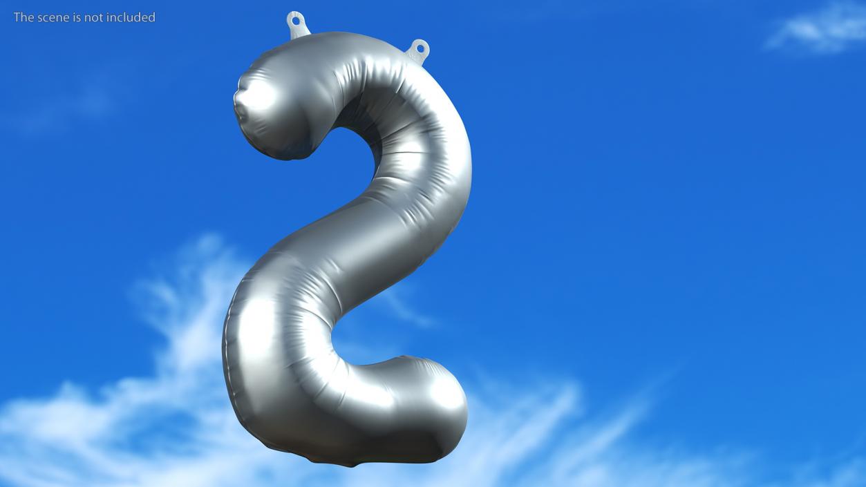 3D Balloon Numbers Set Silver