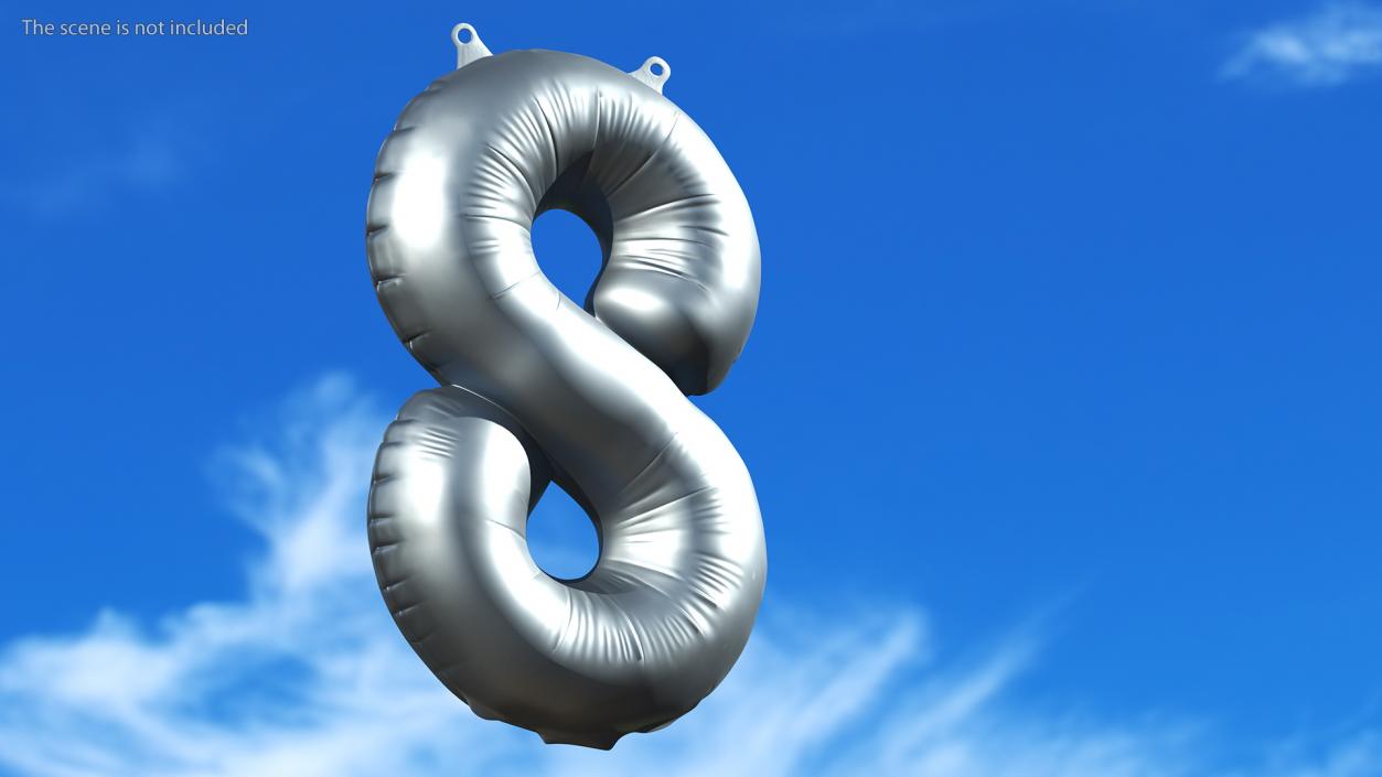 3D Balloon Numbers Set Silver