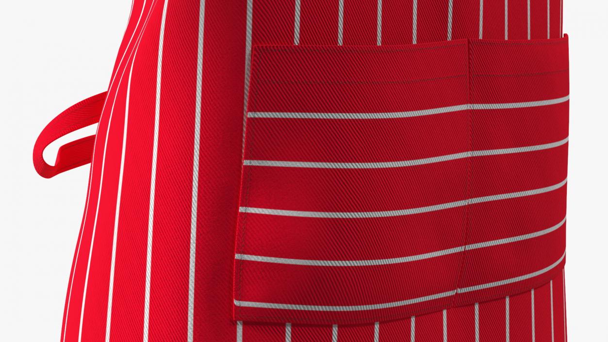 3D model Cooking Apron Striped on Women Mannequin