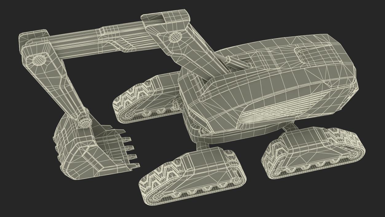 3D Excavator SciFi Concept Old Rigged 2