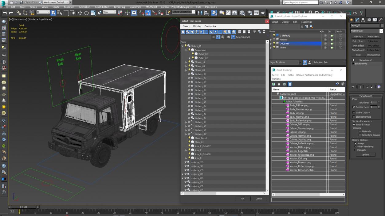 3D Off Road Vehicle Rigged model