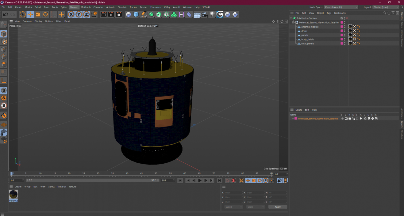 3D Meteosat Second Generation Satellite